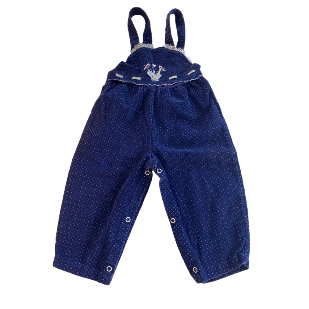 Vintage Baby Unbranded Overalls 18M Blue White